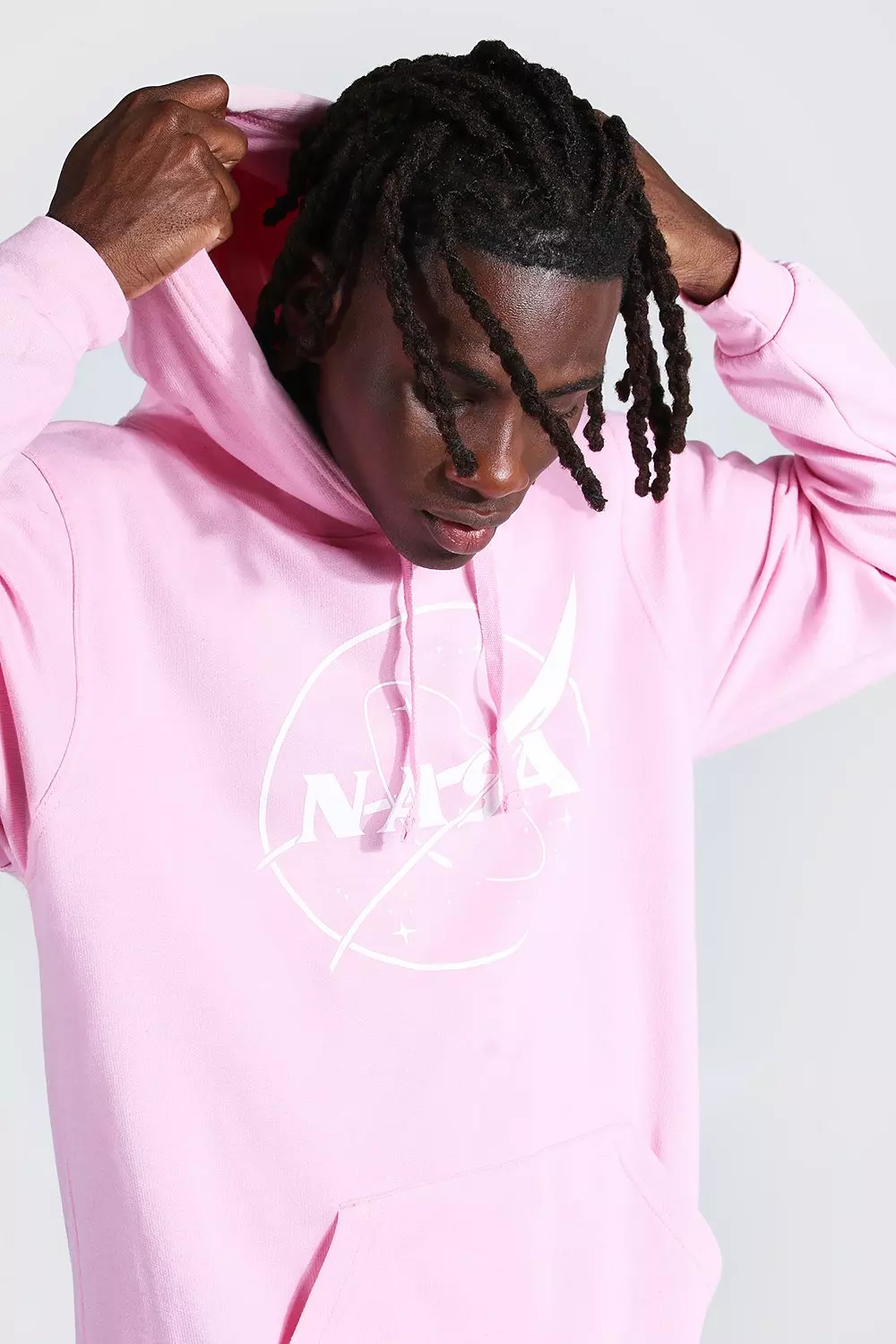 Oversized Nasa Print Hoodie boohooMAN UK